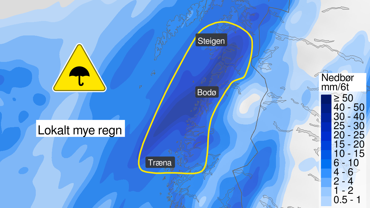 Farevarsel, Trafikkmeldinger | Sender ut farevarsel om mye regn fredag morgen