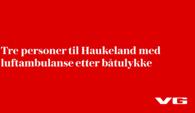 Tre personer til Haukeland med luftambulanse etter båtulykke