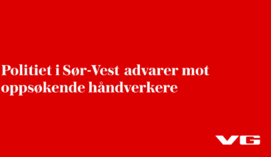 Politiet i Sør-Vest advarer mot oppsøkende håndverkere