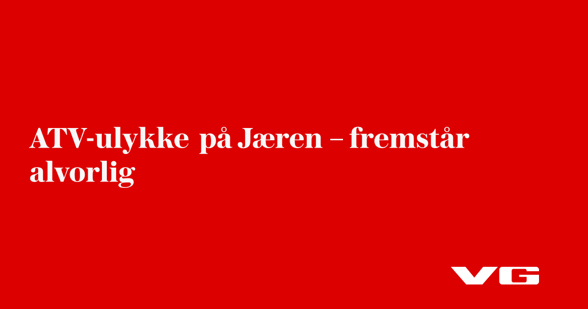 ATV-ulykke på Jæren – fremstår alvorlig