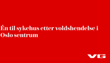 Voldshendelse på Justisen i Oslo: En person skadet