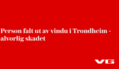 Person falt ut av vindu i Trondheim – alvorlig skadet