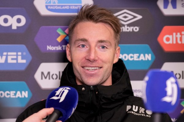 Haugesund 20241208. 
iHaugesunds Sondre Liseth i intervjusonen etter kvalifiseringskampen til eliteserien i fotball mellom FK Haugesund og Moss på Haugesund Sparebank Arena
Foto: Jan Kåre  Ness / NTB
