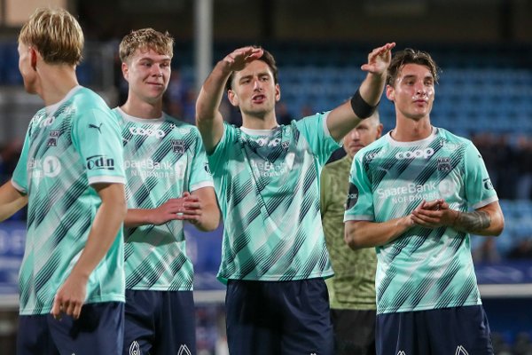 Sarpsborg 20250825. 
Kristiansunds David Tufekcic etter kampslutt i eliteseriekampen i fotball mellom Sarpsborg 08 og Kristiansund på Sarpsborg Stadion.
Foto: Christoffer Andersen / NTB