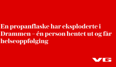 En propanflaske har eksploderte i Drammen – én person hentet ut og får helseoppfølging