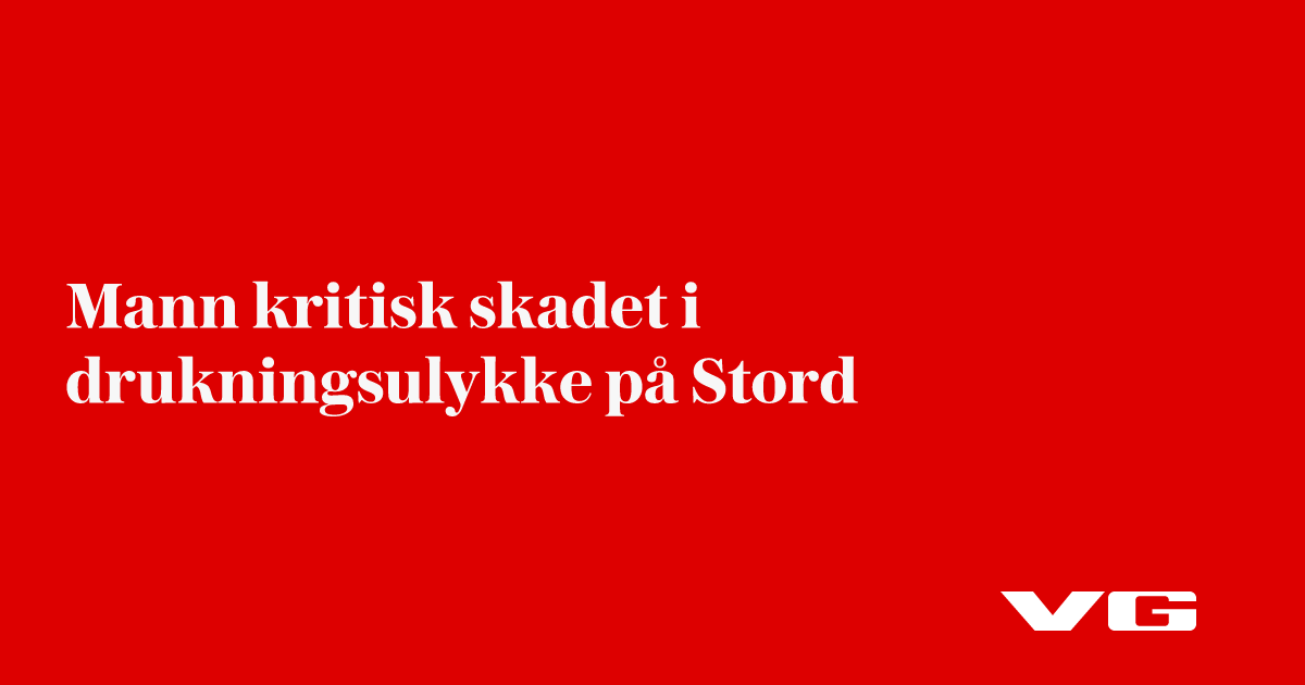 Bevisstløs mann dratt opp av sjøen i Stord – kritisk skadet