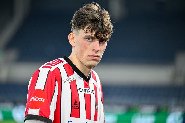 Stavanger 20250427.
Tromsøs Tobias Kvalvågnes Guddal etter Eliteseriekampen i fotball mellom Viking og Tromsø på Lyse arena.
Foto: Carina Johansen / NTB