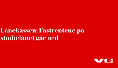 Fastrentene på studielån går ned