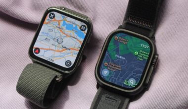Garmin Venu X1 sammen med Apple Watch Ultra 2