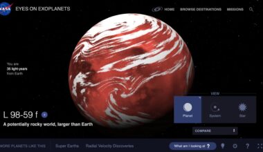 skjermdump fra nasas nettside om eksoplaneten