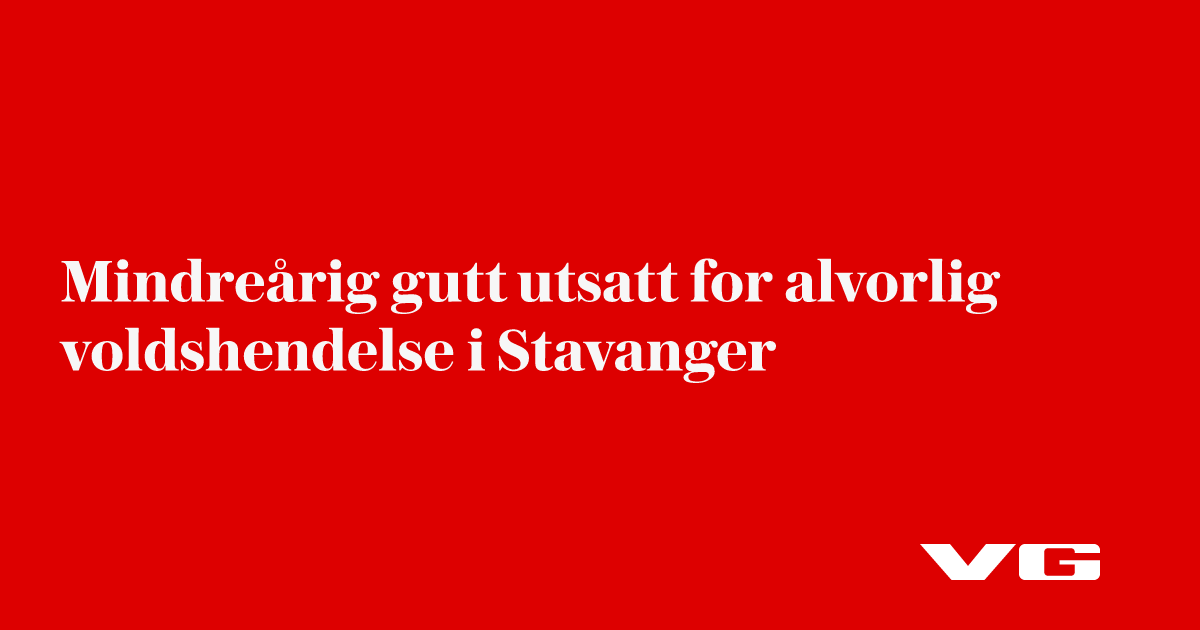Mindreårig gutt utsatt for alvorlig voldshendelse i Stavanger