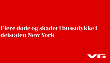 Flere døde og skadet i bussulykke i delstaten New York