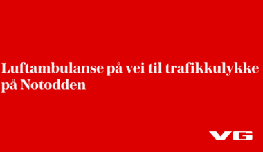 Luftambulanse på vei til trafikkulykke på Notodden