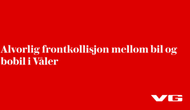 Alvorlig frontkollisjon mellom bil og bobil i Våler