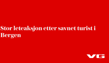 Stor leteaksjon etter savnet turist i Bergen