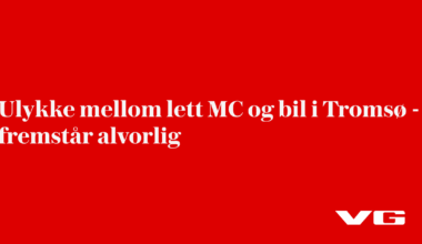 Ulykke mellom lett MC og bil i Tromsø
