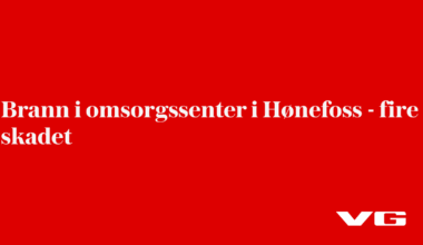 Brann i omsorgssenter i Hønefoss