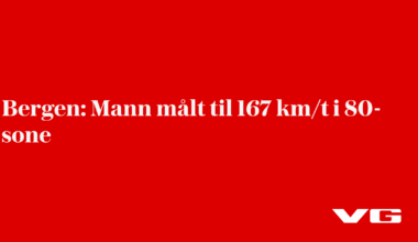 Mann målt til 167 km/t i 80-sone