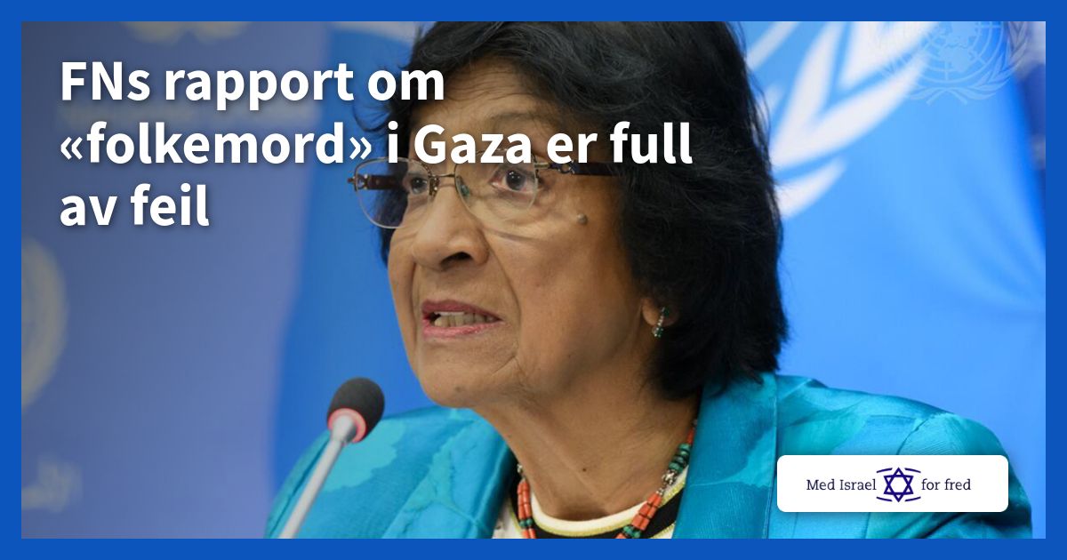 FNs rapport om «folkemord» i Gaza er full av feil
