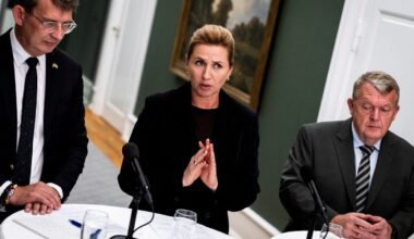 Danmarks statsminister Mette Frederiksen under onsdagens pressekonferanse.