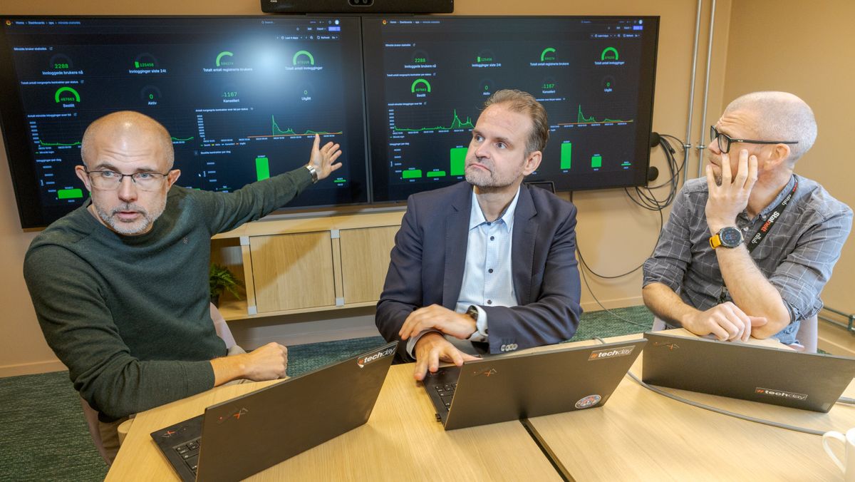 Oppdrag utført. Elhub ved Sigbjørn Høgne, Hans Kristian Fjeld og Ken Tore Tallakstad kunne fredag markere vellykket norgespris-innføring. Det betyr edle dråper til de ansatte.