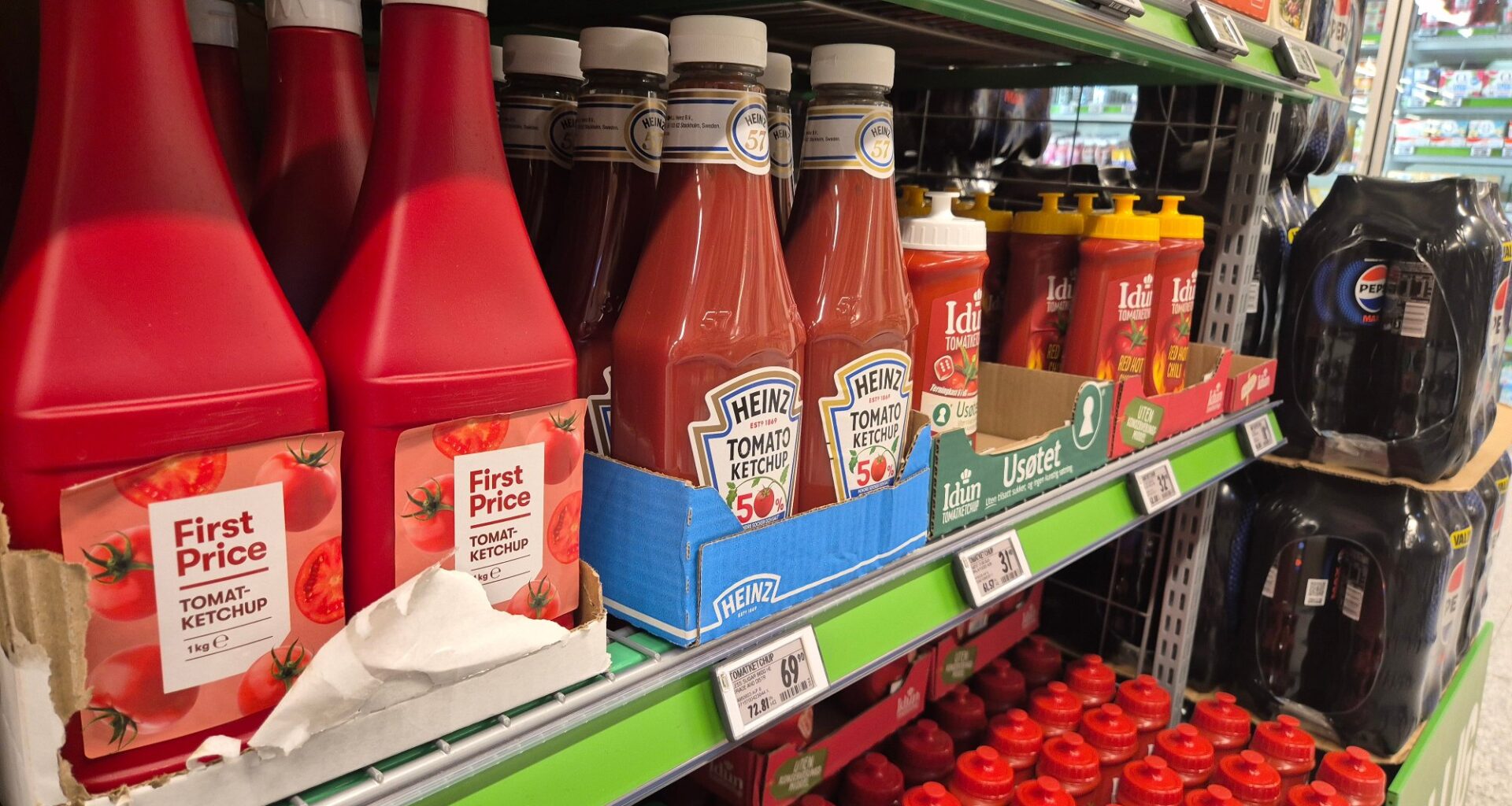 Matbløff, Ketsjup | Stor forskjell i tomatinnholdet: Fra 80 til 18 prosent tomatpuré