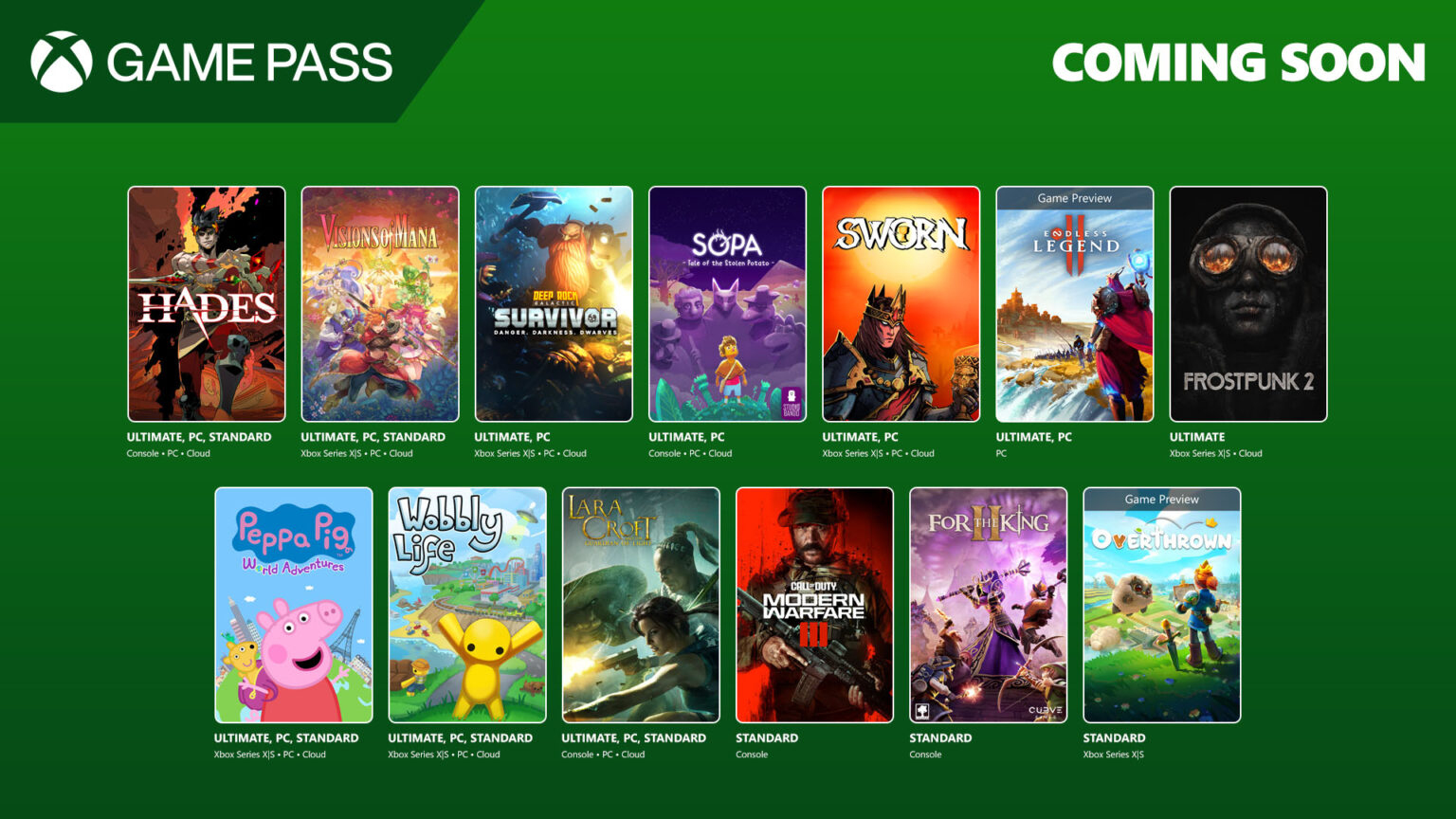 Deep Rock Galactic: Survivor, Hades og Visions of Mana kommer til Game Pass -