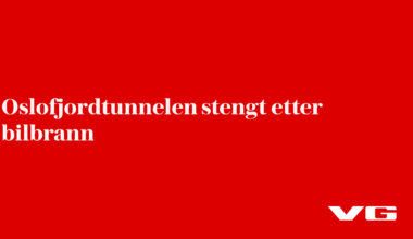 Oslofjordtunnelen stengt: Bilhenger tok fyr
