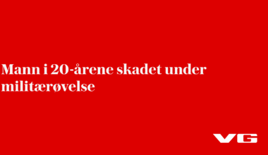Mann i 20-årene skadet under militærøvelse