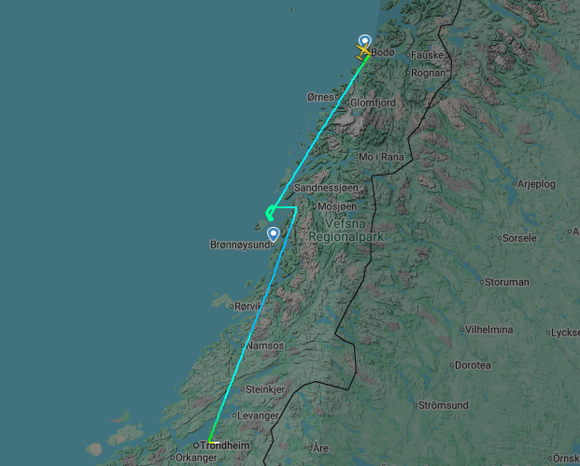 Observasjon av drone innen forbudssonen til Brønnøysund lufthavn