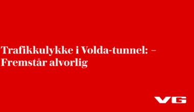 Trafikkulykke i Volda-tunnel: – Fremstår alvorlig