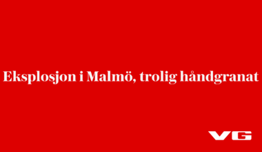 Eksplosjon i Malmö, trolig håndgranat