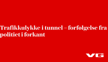 Trafikkulykke i tunnel – forfølgelse fra politiet i forkant