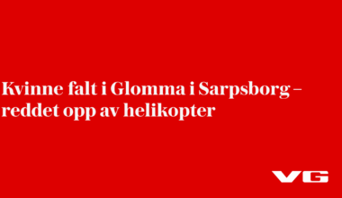 Kvinne falt i Glomma i Sarpsborg – reddet opp av helikopter