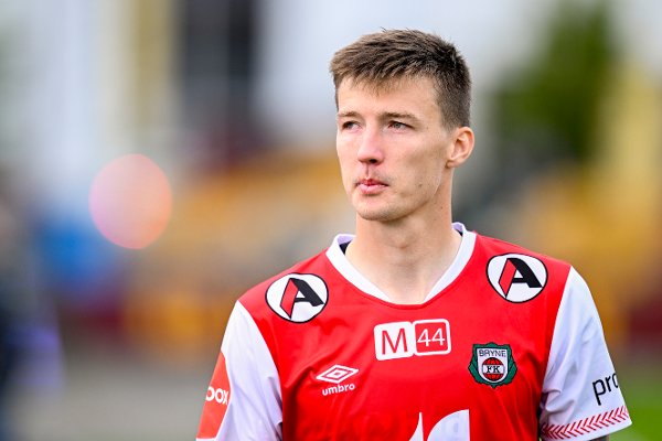 Bryne 20250810.
Brynes Axel Kryger etter eliteseriekampen i fotball mellom Bryne og KFUM Oslo på Bryne stadion.
Foto: Carina Johansen / NTB
