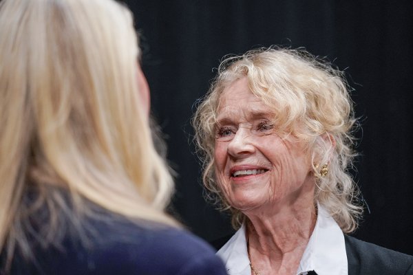 Jar 20250904. 
Liv Ullmann er til stede under markeringen av 90-årsjubileet til Filmparken på Jar torsdag.
Foto: Jonas Fæste Laksekjøn / NTB