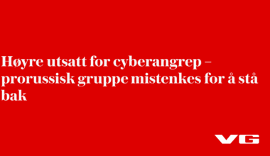 Høyre utsatt for cyberangrep – prorussisk gruppe mistenkes for å stå bak