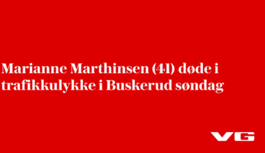 Marianne Marthinsen (41) døde i trafikkulykke i Buskerud søndag