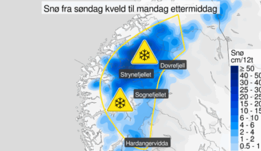 Ventes snø i deler av Sør-Norge