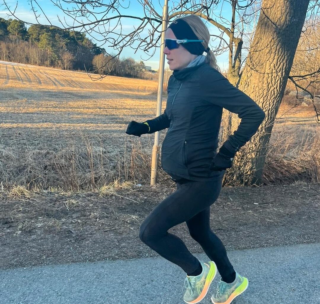 Hanne Maridal trente under graviditeten