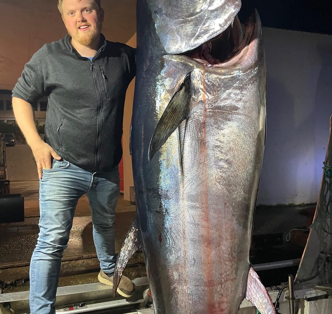 Single Marcus (31) fikk napp – dro opp 280 kilo makrellstørje på stang