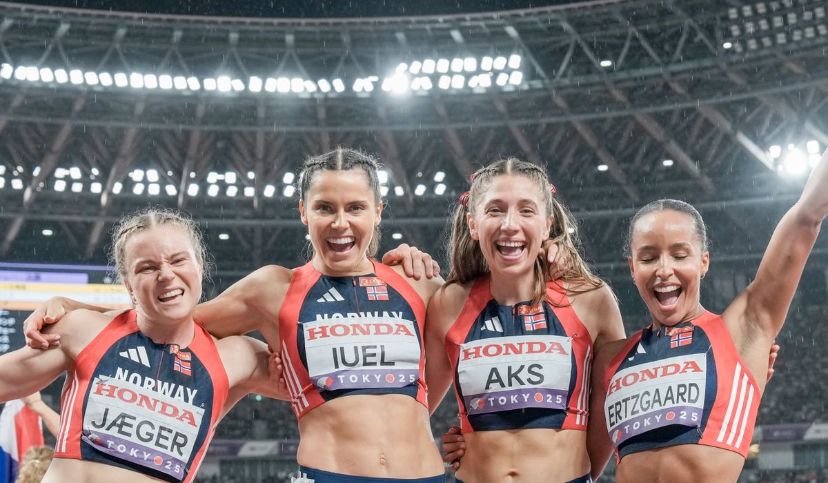 De norske stafett­jen­tene satte ny norsk rekord – ble nummer seks i VM-fina­len