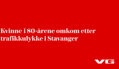 Kvinne i 80-årene omkom etter trafikkulykke i Stavanger
