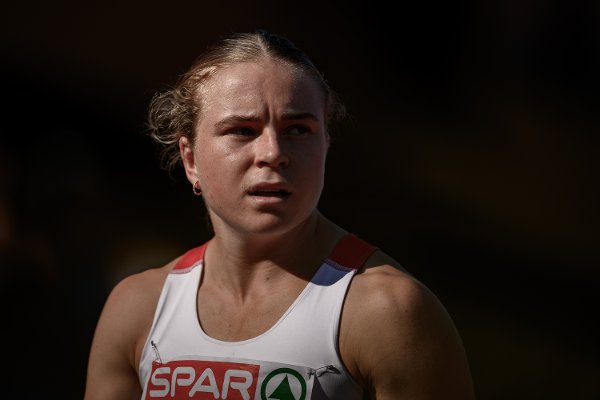 250718 Henriette Jæger of Norway after competing in women's 400 meters during day 2 of the European U23 athletic championships on July 18, 2025 in Bergen. 
Photo: Simon Hastegård / BILDBYRÅN / kod SH / SH0641