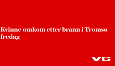 Kvinne omkom etter brann i Tromsø fredag morgen