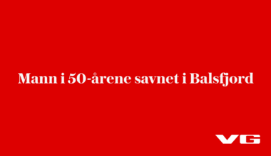 Mann i 50-årene savnet i Balsfjord - VG