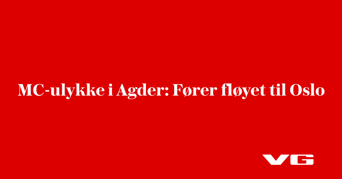 MC-ulykke i Agder: Fører fløyet til Oslo