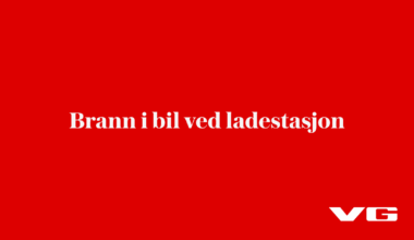 Brann i bil ved ladestasjon