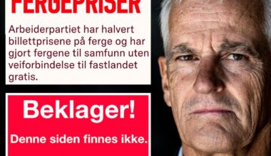 Ap reklamerte for gratis ferge på hjemmesiden: Nå er nettsiden borte