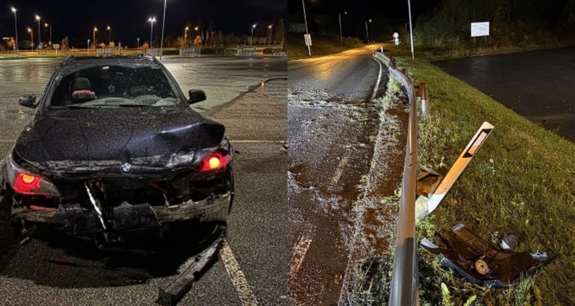 Trafikkuhell, Politi | Bil kjørte i autovernet på E6